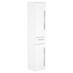 HOCHSCHRANK 30/162,8/33 cm - Chromfarben/Weiß, KONVENTIONELL, Glas/Holzwerkstoff (30/162,8/33cm) - Dieter Knoll