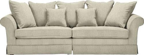 BIGSOFA Flachgewebe Beige  - Dunkelbraun/Beige, Trend, Holz/Textil (264/70/111cm) - Carryhome