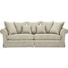BIGSOFA in Flachgewebe Beige  - Dunkelbraun/Beige, Trend, Holz/Textil (264/70/111cm) - MID.YOU