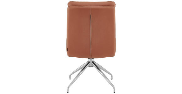 STUHL - Edelstahlfarben/Cognac, Design, Textil/Metall (51,5/89,5/65cm) - Novel
