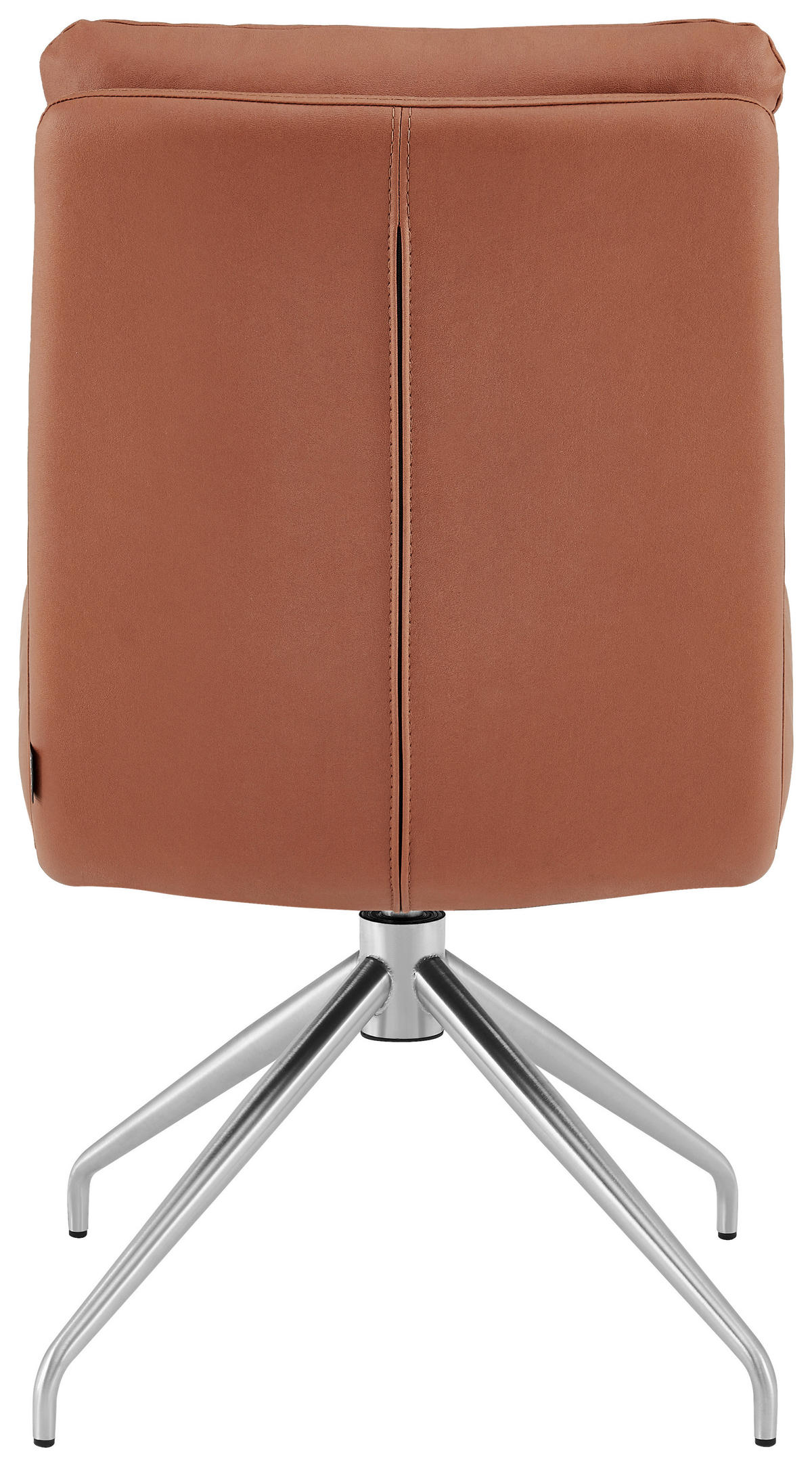 STUHL - Edelstahlfarben/Cognac, Design, Textil/Metall (51,5/89,5/65cm) - Novel