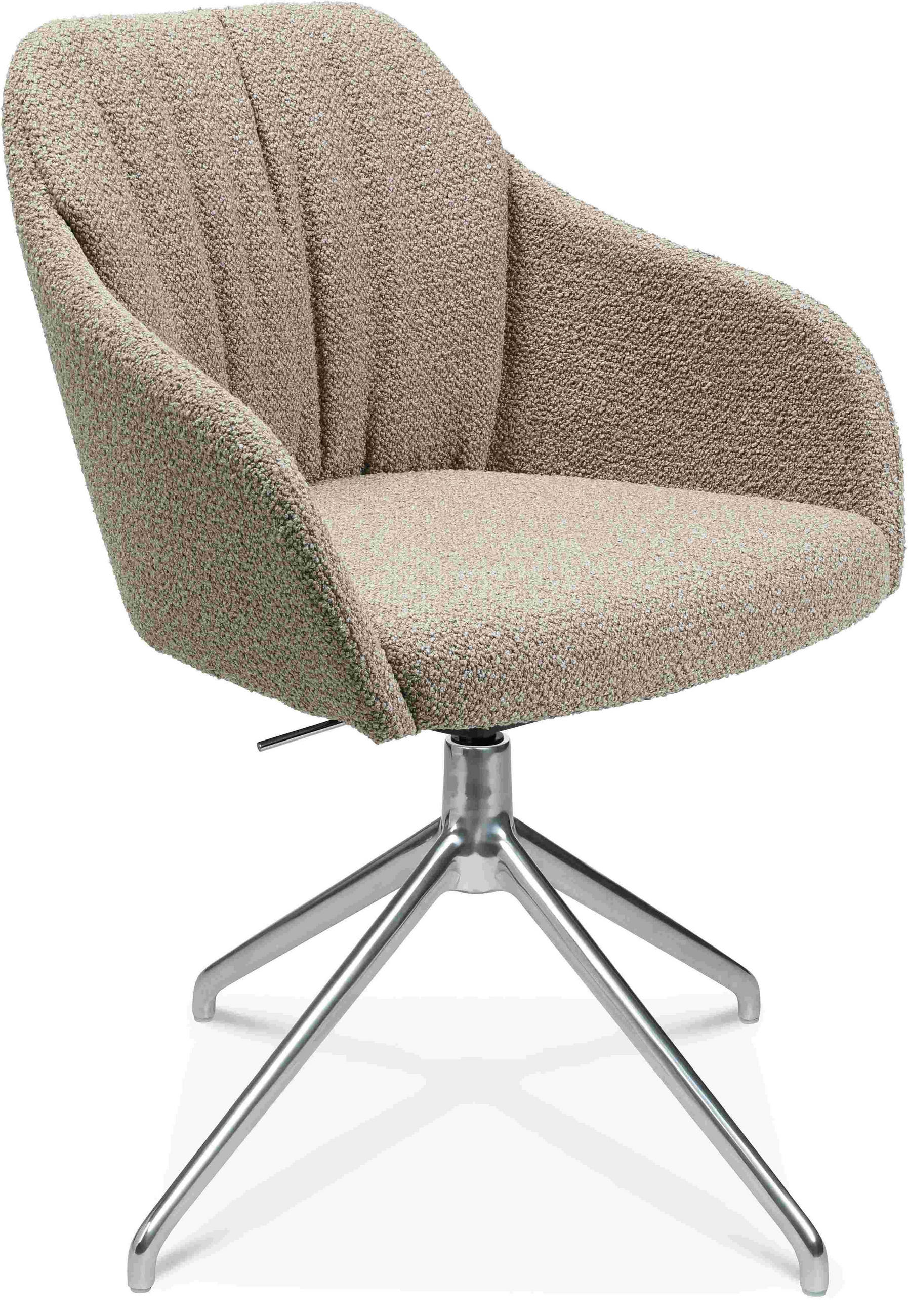 ARMLEHNSTUHL  in Aluminium Flachgewebe  - Alufarben/Naturfarben, Design, Textil/Metall (58/81,5-84,5/60cm) - Johann Jakob