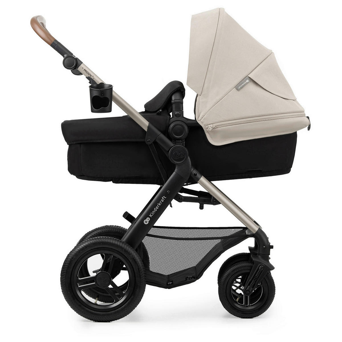 KINDERWAGENSET Moov 2 Air 3in1  - Greige/Goldfarben, Basics, Textil/Metall (60/86,5/106cm) - Kinderkraft
