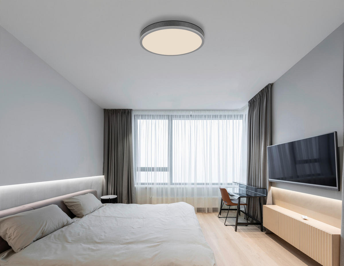 LED-DECKENLEUCHTE  45/8,5 cm    - Weiss/Dunkelgrau, Basics, Kunststoff/Metall (45/8,5cm) - Globo