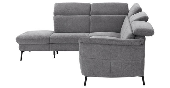 ECKSOFA in Struktur Grau 235/275 cm - Schwarz/Grau, MODERN, Textil/Metall (235/275cm) - Cantus
