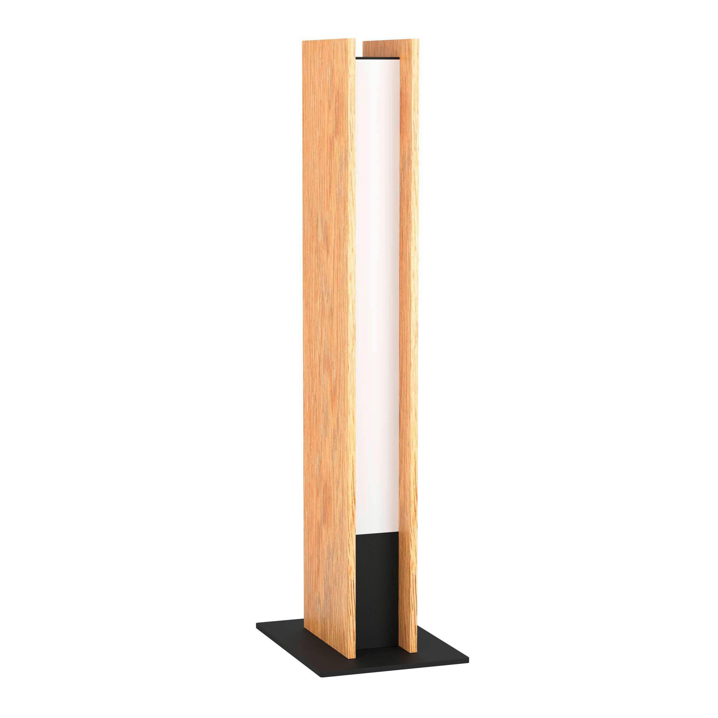 STOLNÍ LAMPA, 7,5/5,5/46,5 cm - bílá/černá, Natur, kov/dřevo (7,5/5,5/46,5cm) - Eglo