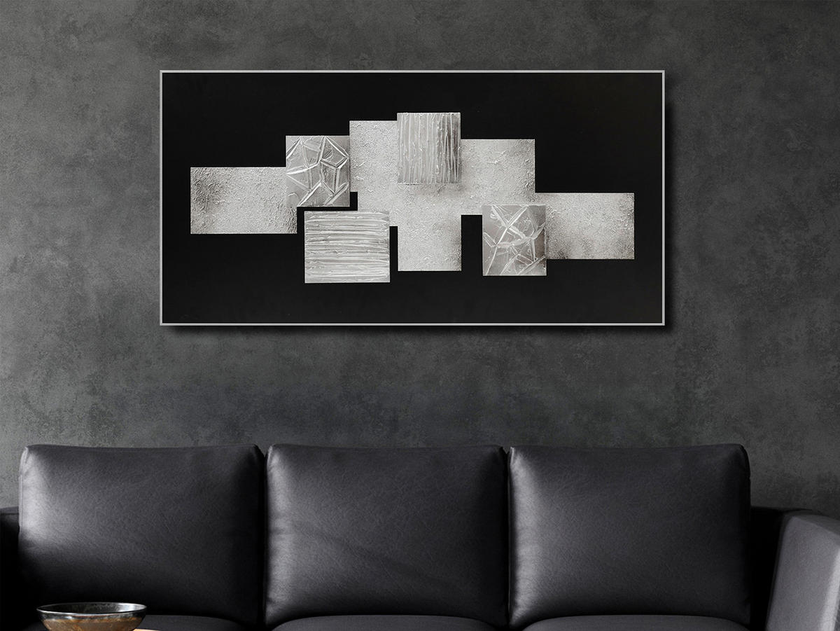 ÖLGEMÄLDE Abstraktes 140/70 cm  - Silberfarben/Multicolor, Design, Holzwerkstoff (140/70cm) - Monee