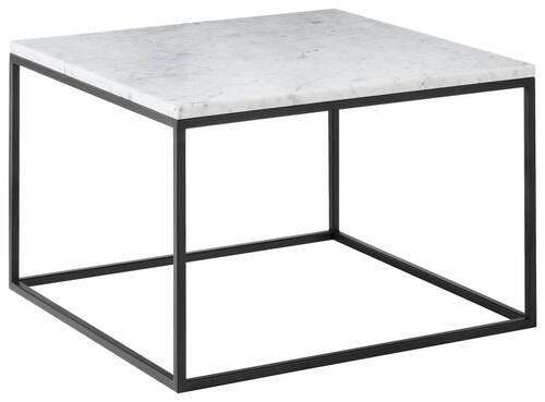 COUCHTISCH Marmor 65/65/41,5 cm quadratisch Schwarz, Weiß  - Schwarz/Weiß, Design, Stein/Metall (65/65/41,5cm) - Johann Jakob