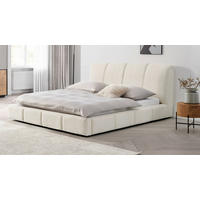 KÁRPITOZOTT ÁGY 180/200 cm  fehér  - fekete/fehér, Modern, műanyag/textil (180/200cm) - Livetastic