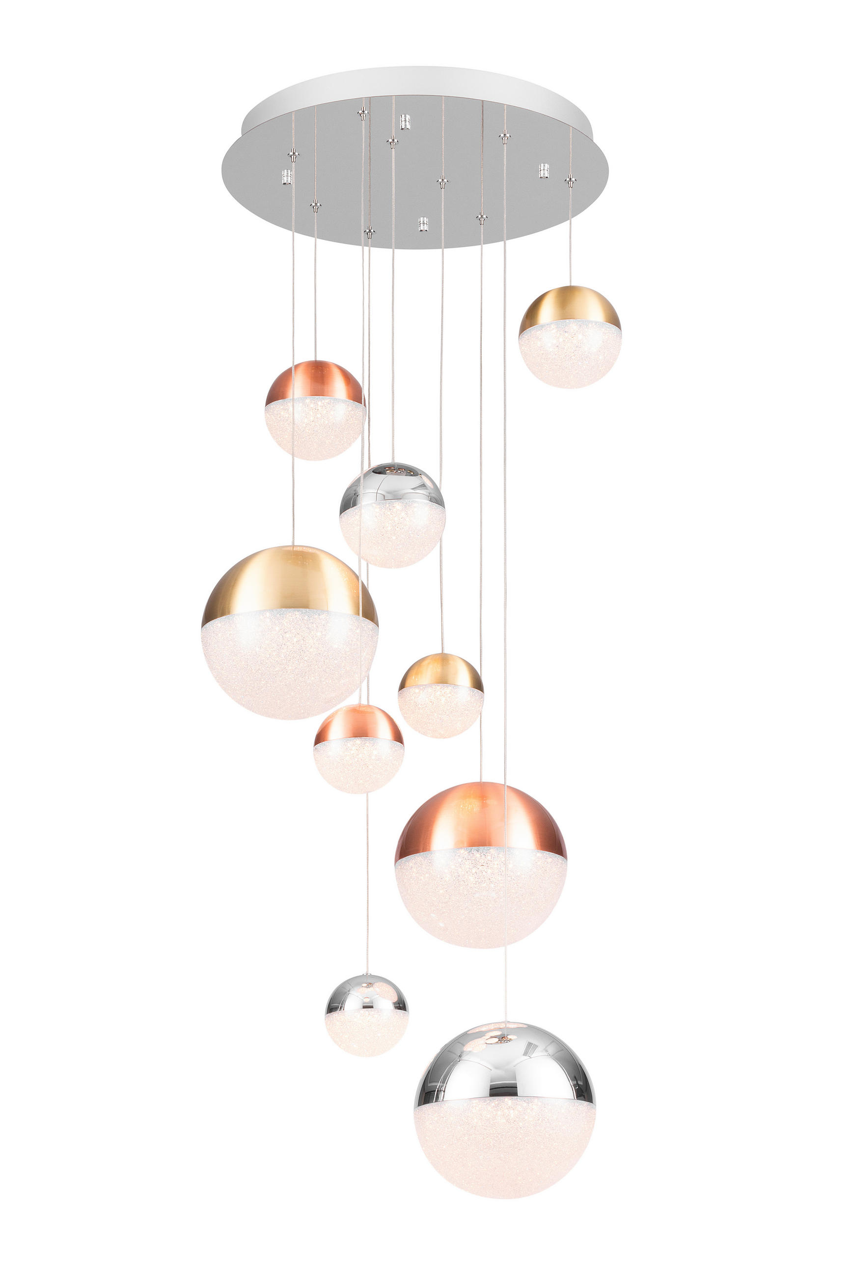 LED-HÄNGLAMPA Stafford 50/150 cm  - kromfärg/mässingsfärgad, Basics, metall (50/150cm) - Dieter Knoll