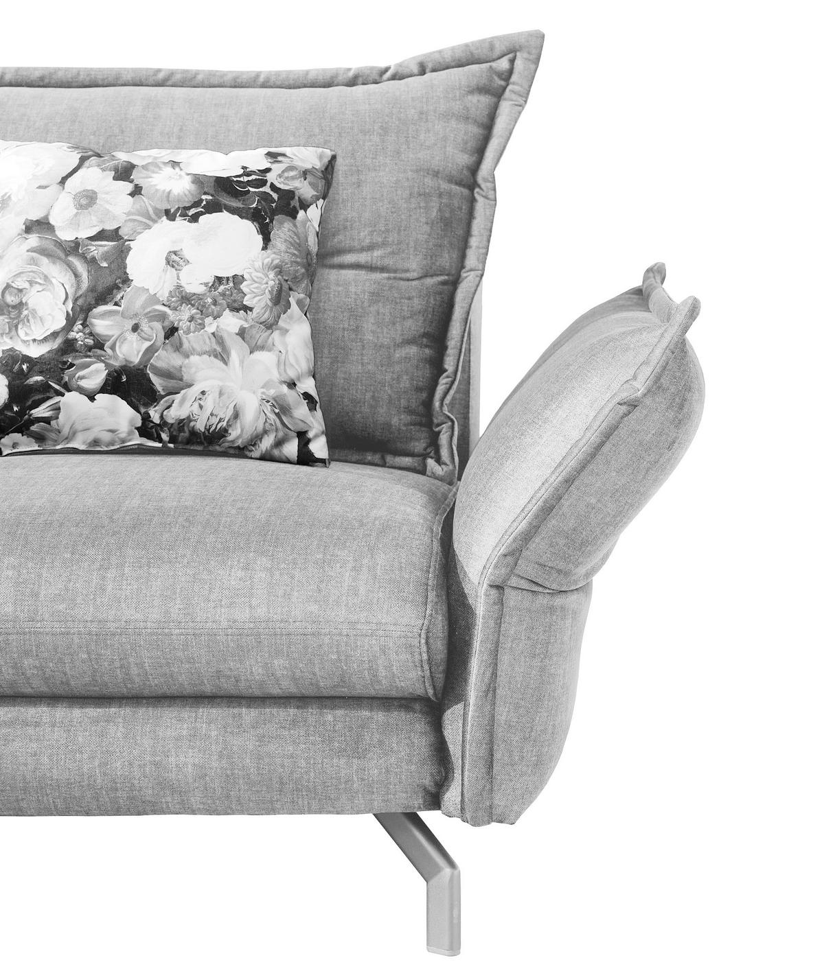 ECKSOFA Beige Velours  - Beige/Schwarz, MODERN, Textil/Metall (255/180cm) - Livetastic