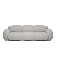 3-SITZER-SOFA GLOBE Silberfarben  - Silberfarben/Schwarz, MODERN, Kunststoff/Textil (292/80/116cm) - Designwerk