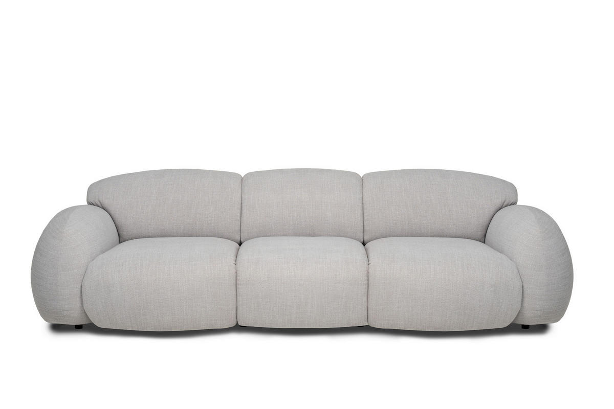 3-SITZER-SOFA GLOBE Silberfarben  - Silberfarben/Schwarz, MODERN, Kunststoff/Textil (292/80/116cm) - Designwerk