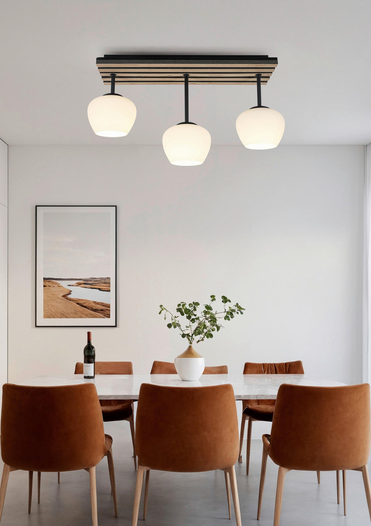 HÄNGELEUCHTE 60/16/35 cm   - Eichefarben/Schwarz, Trend, Glas/Holzwerkstoff (60/16/35cm) - Collet's Monde