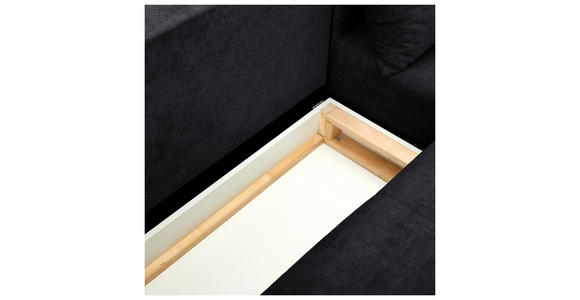 ECKSOFA in Velours Schwarz  - Schwarz, KONVENTIONELL, Textil/Metall (226/155cm) - Carryhome