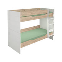 ETAGENBETT 90/200 cm,  in Weiß, Eichefarben,  - Eichefarben/Schwarz, Design, Holzwerkstoff/Kunststoff (90/200cm) - Paidi