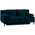 SCHLAFSOFA Percy in Petrol  - Petrol/Schwarz, KONVENTIONELL, Textil/Metall (197/91/88cm) - Novel
