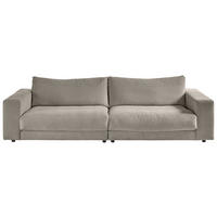 MEGASOFA in Feincord Sandfarben  - Sandfarben/Schwarz, Design, Kunststoff/Textil (290/86/127cm) - Pure Home Lifestyle