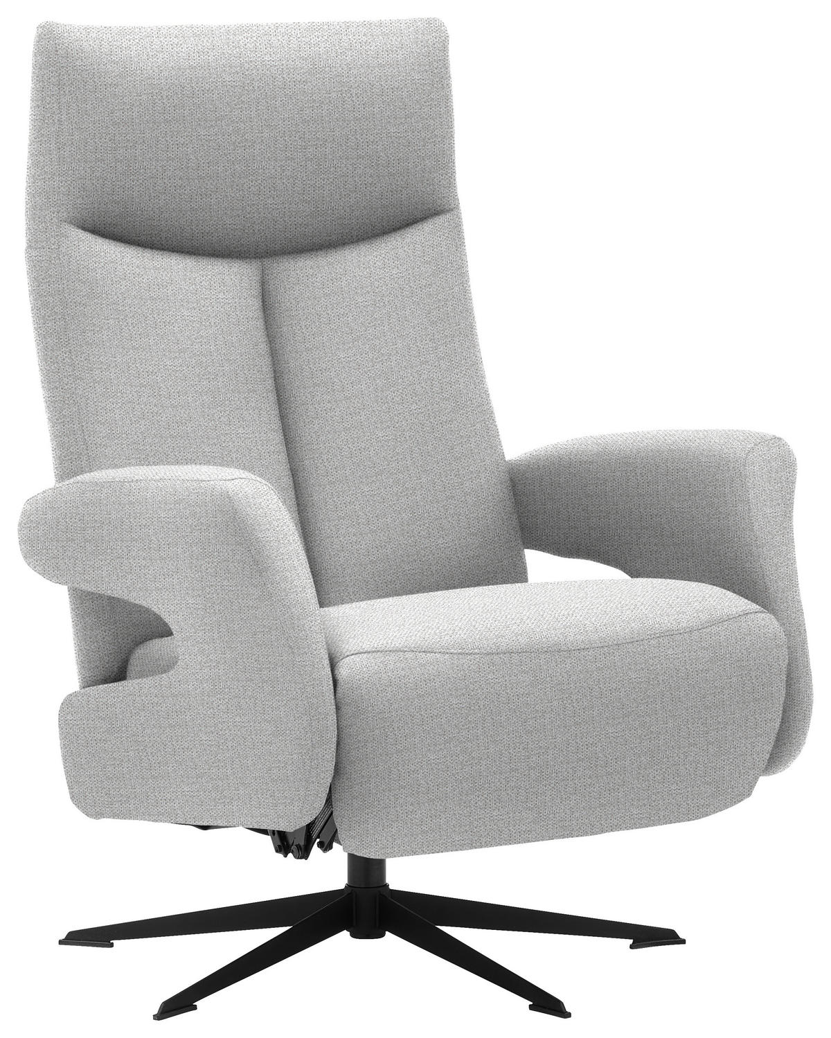 RELAXSESSEL in Textil Hellgrau  - Hellgrau/Schwarz, Design, Textil/Metall (74/105/82cm) - Welnova