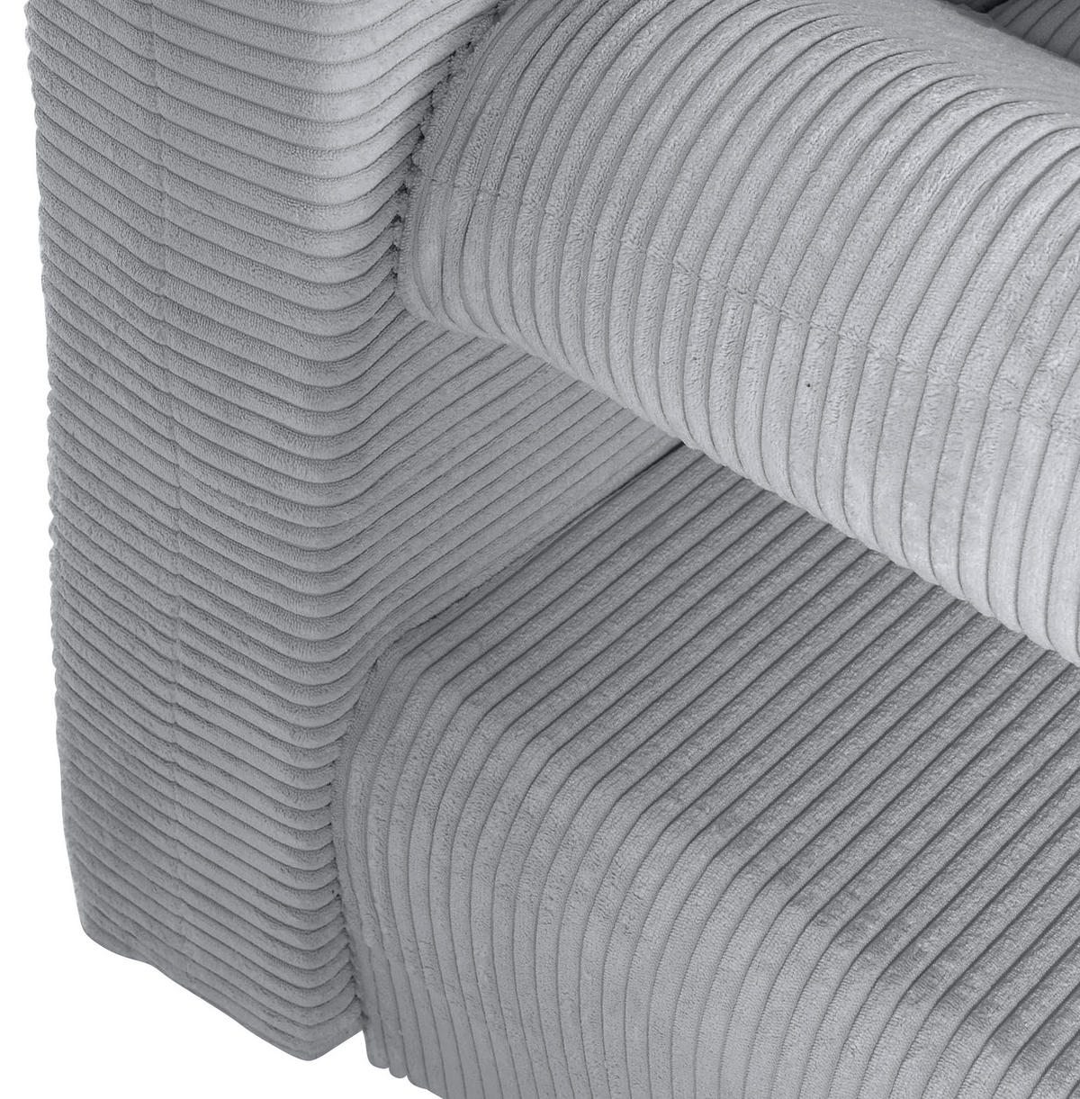 SCHLAFSOFA Cord Hellgrau  - Hellgrau/Naturfarben, KONVENTIONELL, Holz/Textil (200/75/92cm) - home24