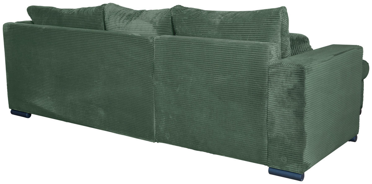 ECKSOFA Dunkelgrün Cord  - Dunkelgrün/Schwarz, KONVENTIONELL, Textil/Metall (168/258cm) - Carryhome