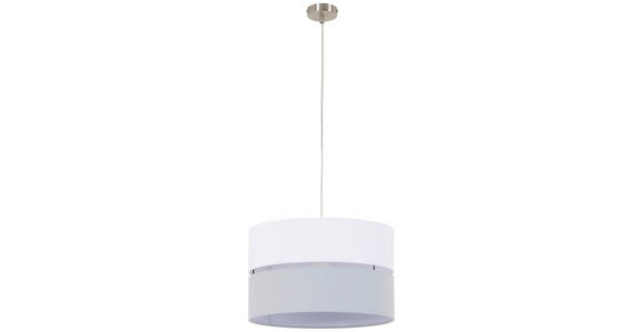 HÄNGELEUCHTE 37/120 cm  - Hellgrau/Weiß, MODERN, Kunststoff/Textil (37/120cm) - Novel