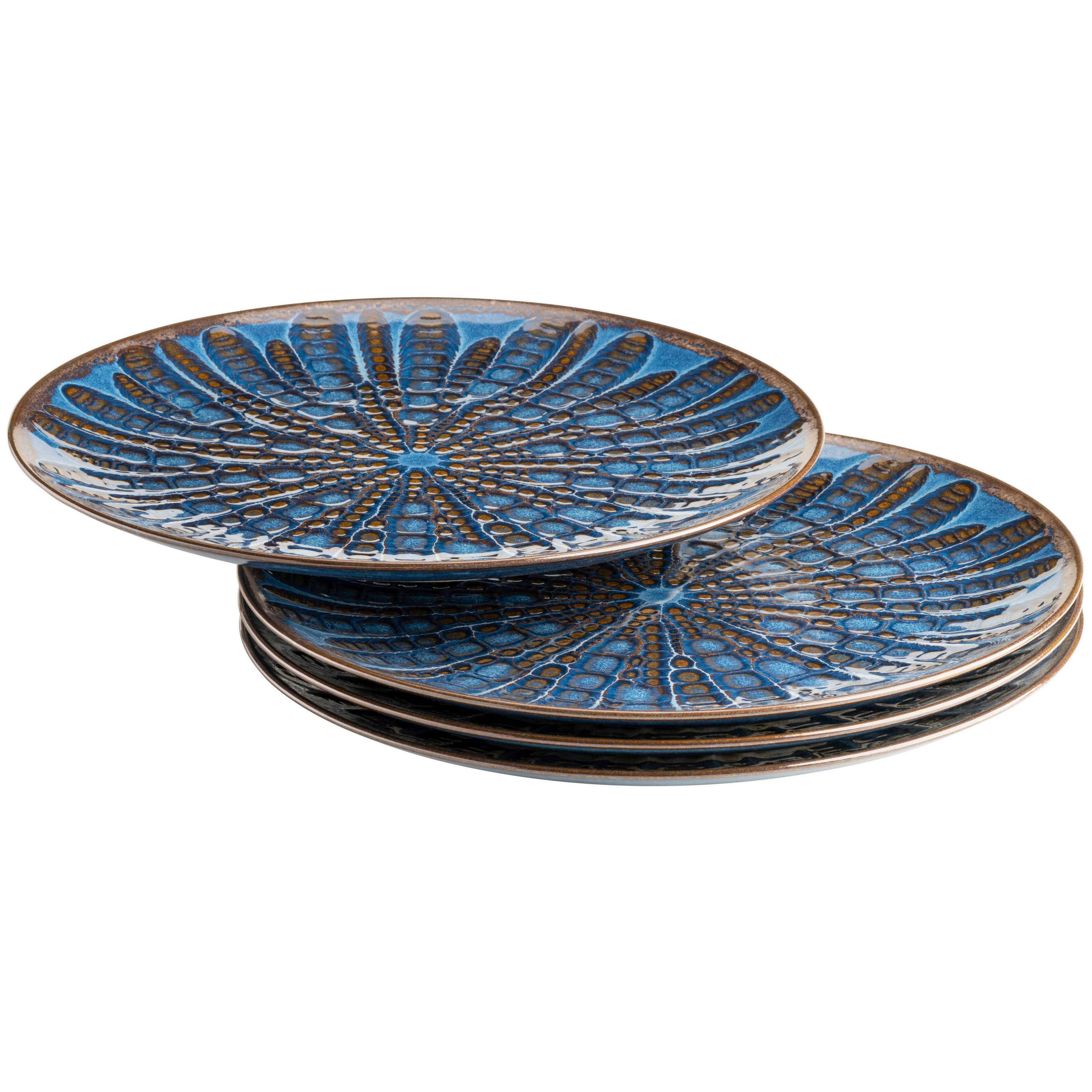 TELLERSET 4-teilig  - Blau, Basics, Keramik - Mäser