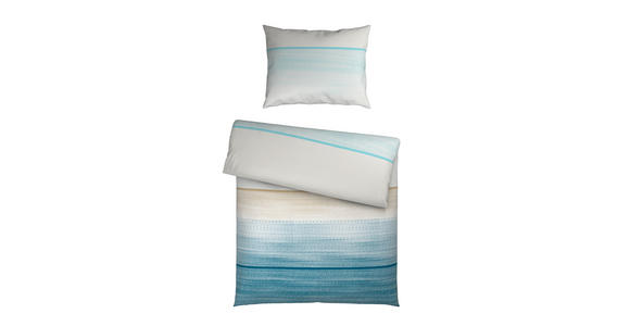 BETTWÄSCHE TANJA Satin 140/200 cm  - Blau/Beige, KONVENTIONELL, Textil (140/200cm) - Novel