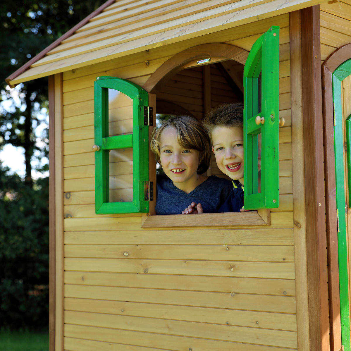 SPIELHAUS 318/272/191 cm  - Braun/Grau, KONVENTIONELL, Holz (318/272/191cm) - Ambia Garden