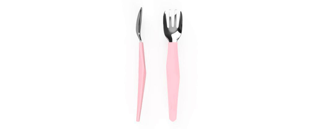 DJEČJI PRIBOR ZA JELO   - ružičasta, Basics, metal (10,6/23,3/2,7cm) - Everyday Baby