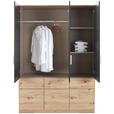 KLEIDERSCHRANK  in Dunkelgrau, Eiche Artisan  - Dunkelgrau/Silberfarben, Design, Holzwerkstoff/Kunststoff (136/197/54cm) - Carryhome