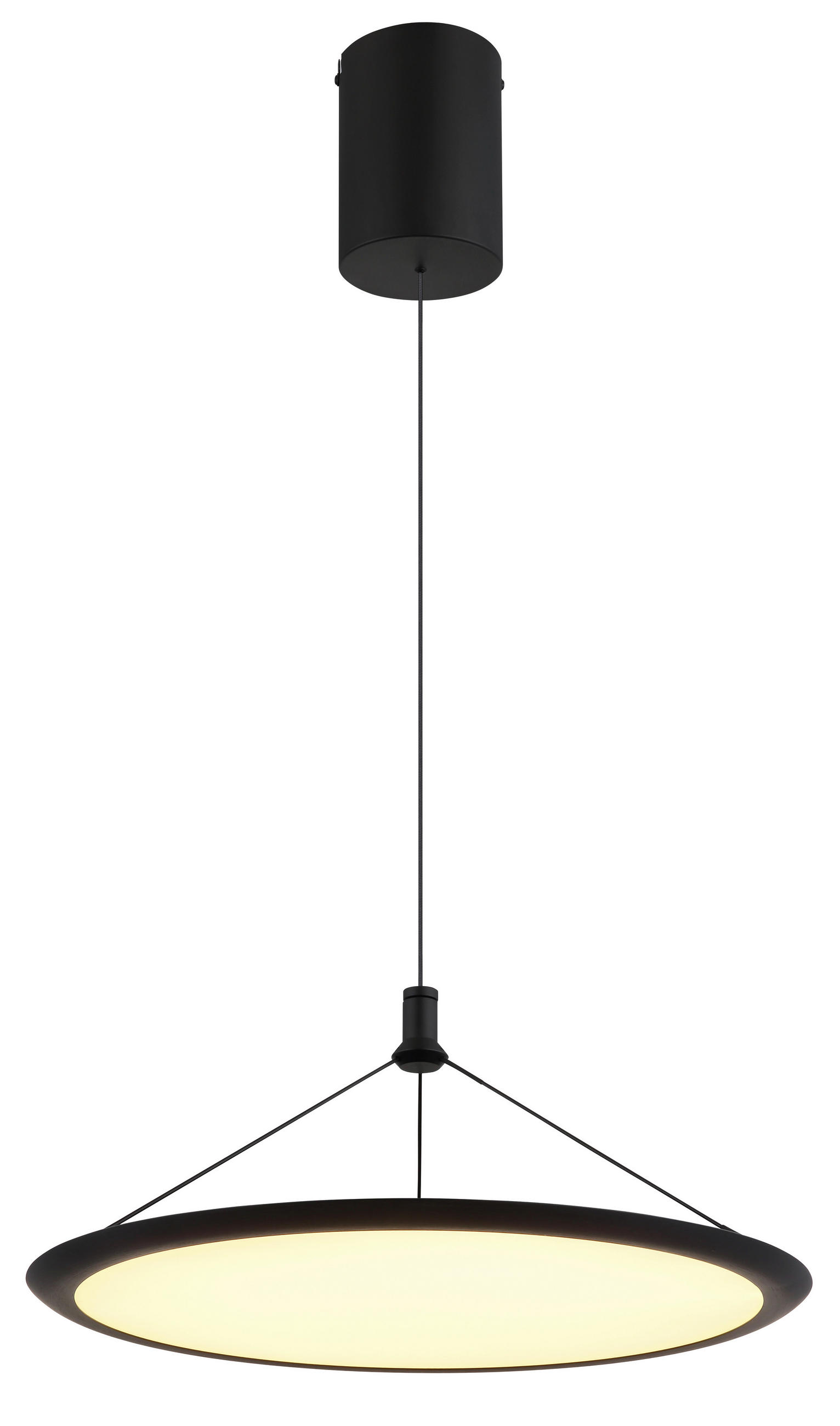 LED-HÄNGELEUCHTE 50,8/150 cm    - Opal/Schwarz, Design, Kunststoff/Metall (50,8/150cm) - Globo