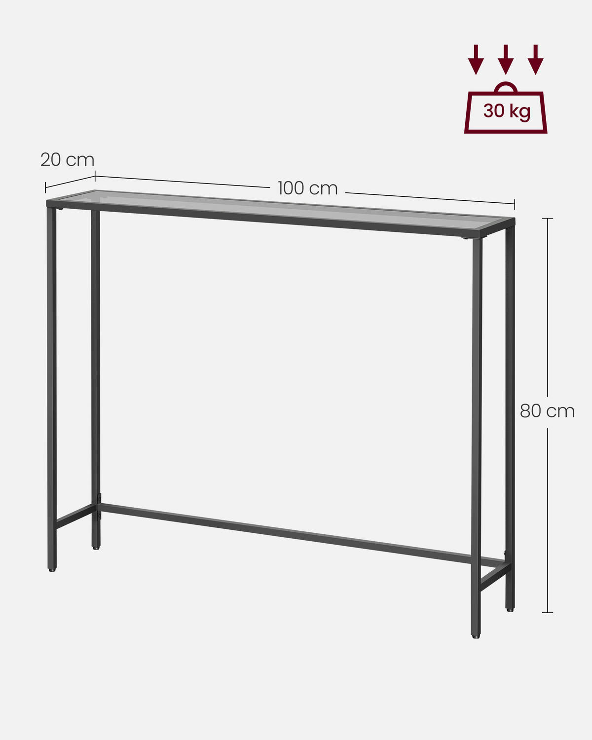 KONSOLENTISCH in Metall, Glas    - Goldfarben, Trend, Glas/Metall (100,5/80/20cm) - MID.YOU