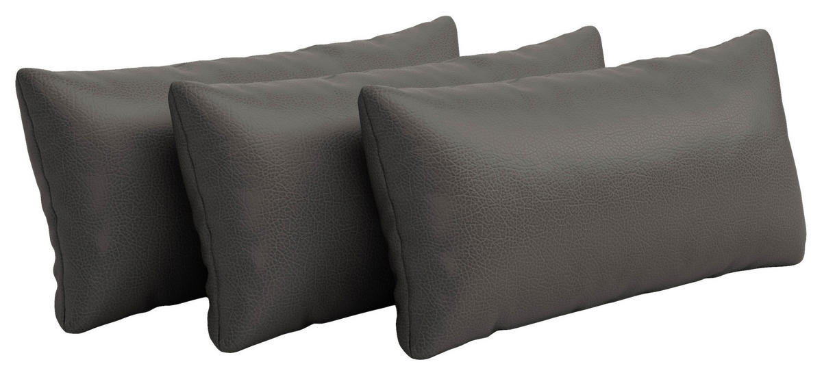 NIERENKISSEN  - Anthrazit, Konventionell, Leder (65/25cm) - Sit & More