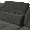 ECKSOFA  in Flachgewebe Dunkelgrau  341/204 cm  - Dunkelgrau/Schwarz, Design, Textil/Metall (341/204cm) - Xora