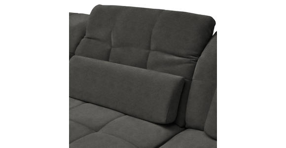 ECKSOFA  in Flachgewebe Dunkelgrau  341/204 cm  - Dunkelgrau/Schwarz, Design, Textil/Metall (341/204cm) - Xora