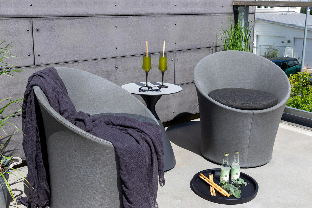 GARTENSET Aluminium  - Grau, KONVENTIONELL, Textil/Metall - Gardenson