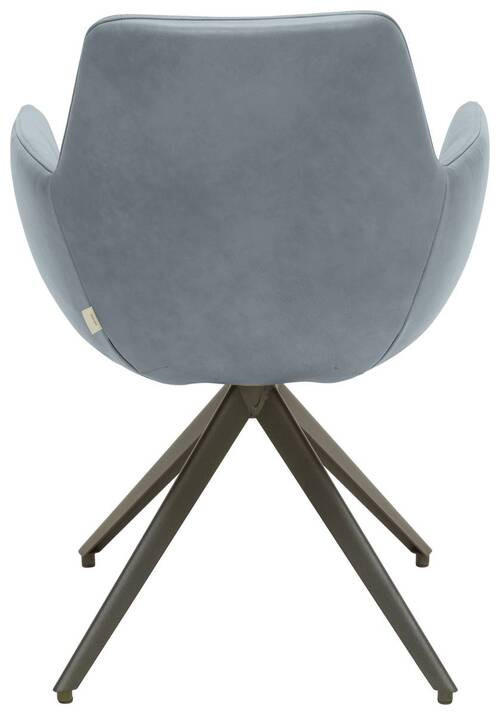 ARMLEHNSTUHL  in Stahl Echtleder pigmentiert  - Anthrazit/Grau, Design, Leder/Metall (60/87/62cm) - Bert Plantagie