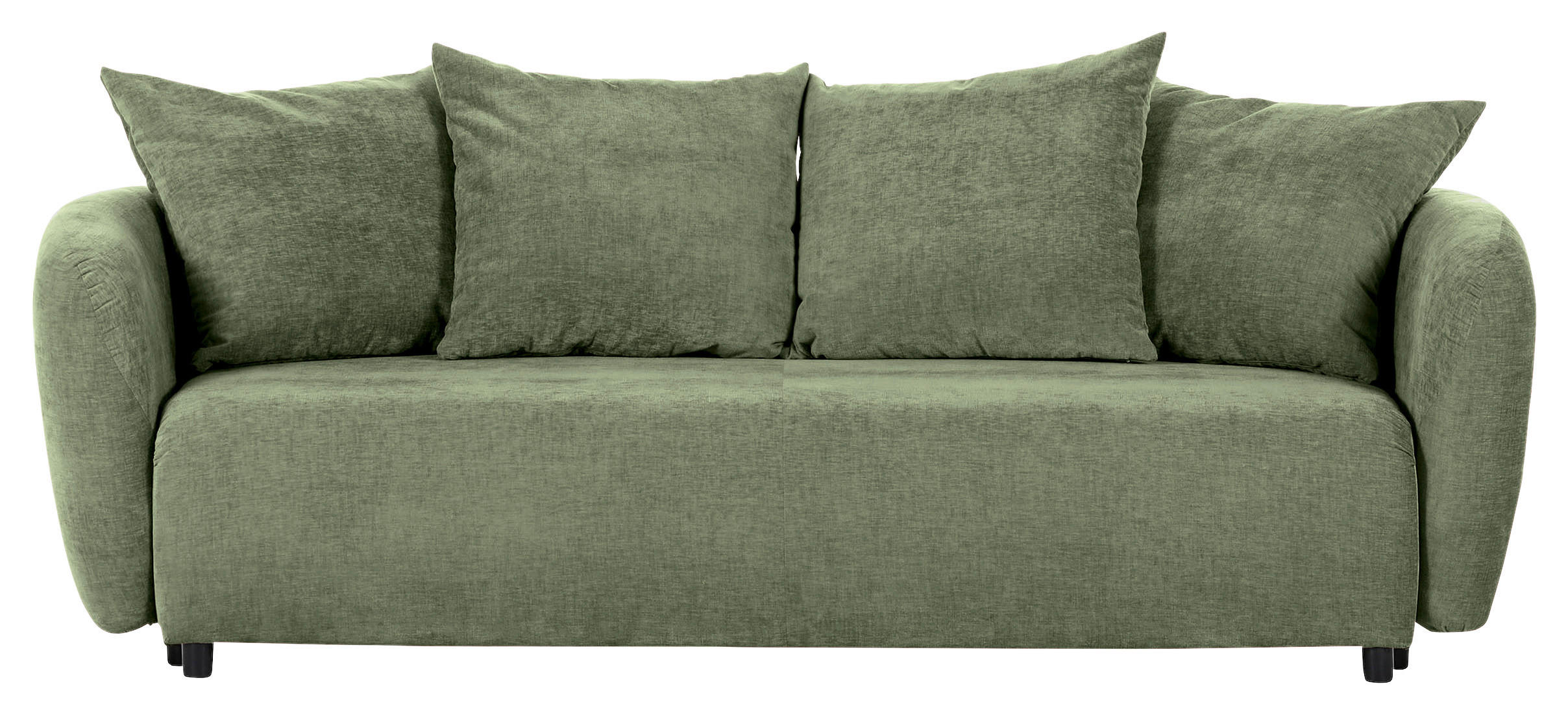 SCHLAFSOFA  in Flachgewebe Olivgrün  - Schwarz/Olivgrün, KONVENTIONELL, Kunststoff/Textil (250/74/108cm) - Carryhome