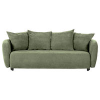 SCHLAFSOFA  in Flachgewebe Olivgrün  - Schwarz/Olivgrün, KONVENTIONELL, Kunststoff/Textil (250/74/108cm) - Carryhome
