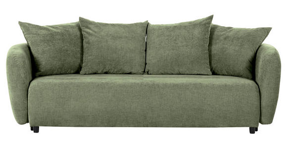 SCHLAFSOFA  in Flachgewebe Olivgrün  - Schwarz/Olivgrün, KONVENTIONELL, Kunststoff/Textil (250/74/108cm) - Carryhome