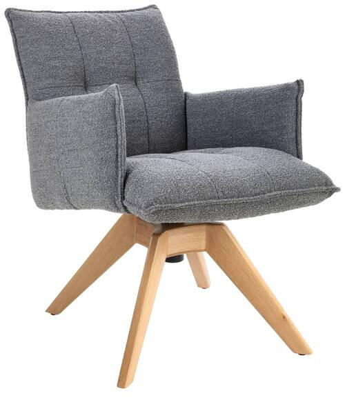 ARMLEHNSTUHL  in Webstoff  - Eichefarben/Grau, Design, Holz/Textil (57/86/65cm) - Valnatura