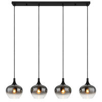 HÄNGELEUCHTE 100/18/120 cm  - Schwarz, Design, Glas/Metall (100/18/120cm)