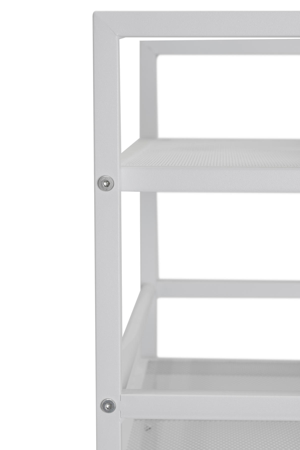REGÁL NA BOTY, bílá, 59/144/30 cm - bílá, Moderní, kov (59/144/30cm) - PBJ