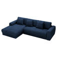 ECKSOFA in Cord Dunkelblau  182/302 cm  - Schwarz/Dunkelblau, MODERN, Kunststoff/Textil (182/302cm) - Carryhome