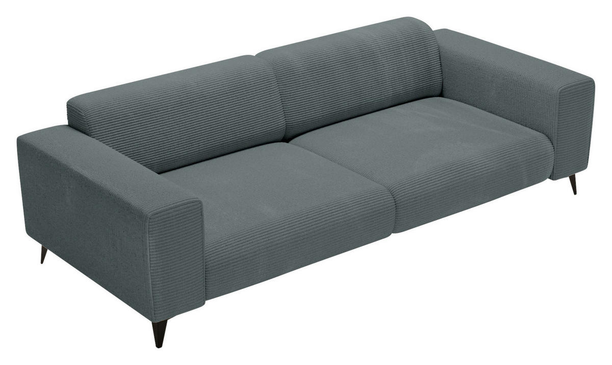 3-SITZER-SOFA Cord Graphitfarben  - Schwarz/Graphitfarben, KONVENTIONELL, Textil/Metall (237/75/104cm) - Carryhome