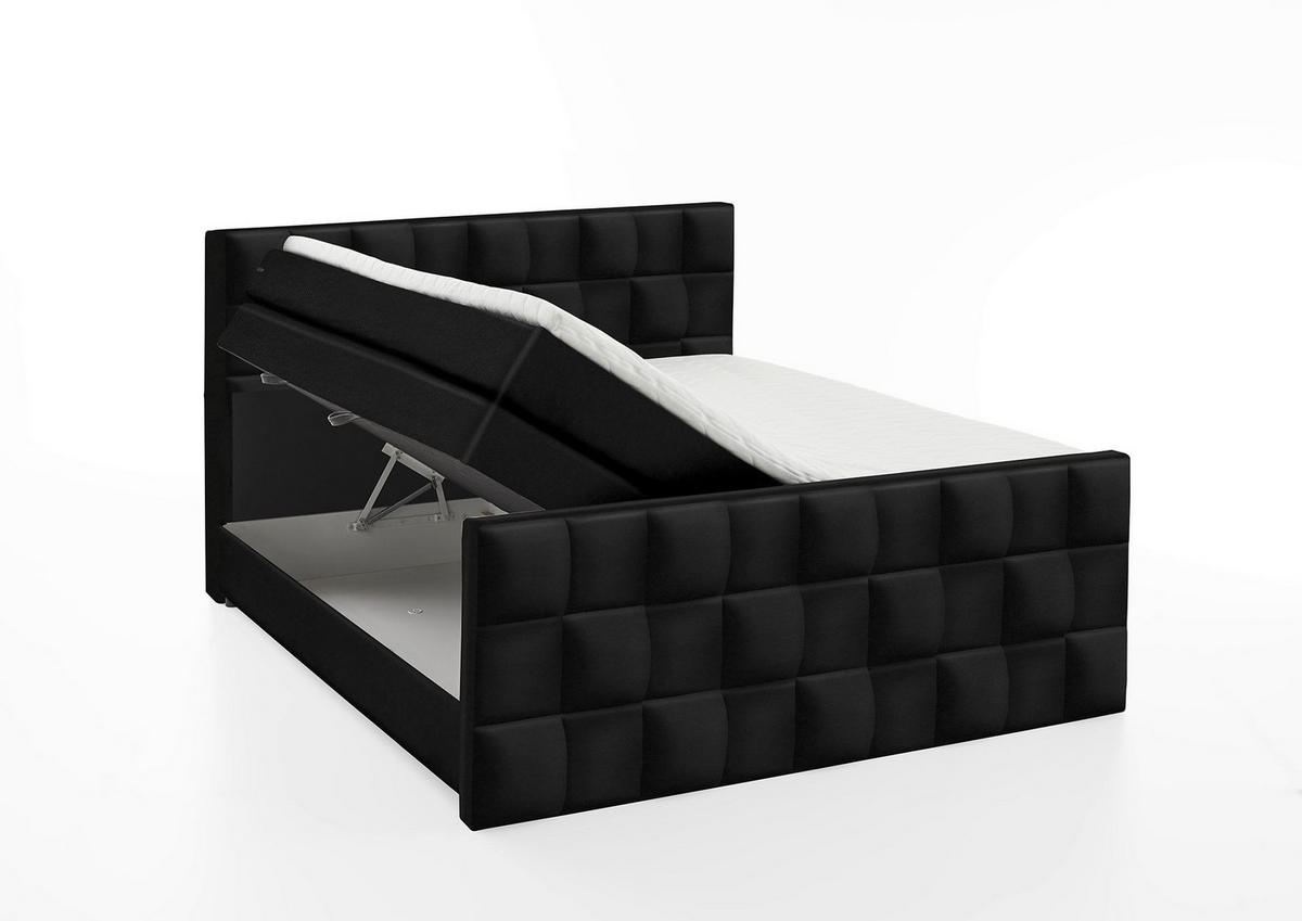 BOXSPRING KREVET     - crna, Moderno, tekstil/plastika (185/230cm)