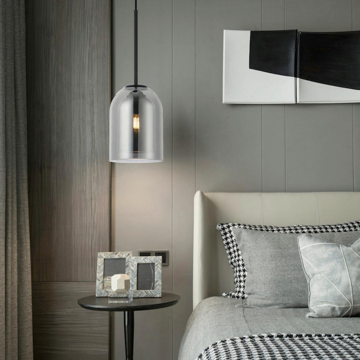 HÄNGELEUCHTE Elaris 15/150 cm  - Grau, Design, Glas (15/150cm)