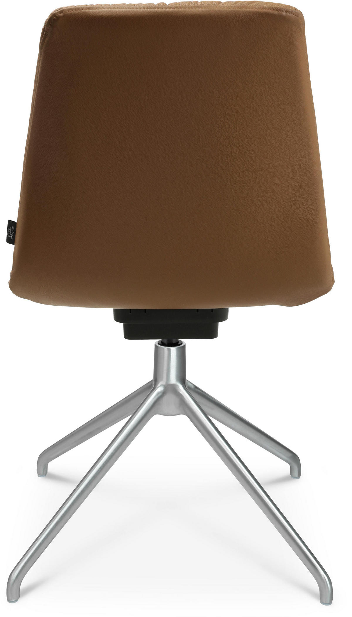 STUHL  in Aluminium Echtleder pigmentiert  - Cognac/Alufarben, Design, Leder/Metall (46/81,5-84,5/55cm) - Johann Jakob