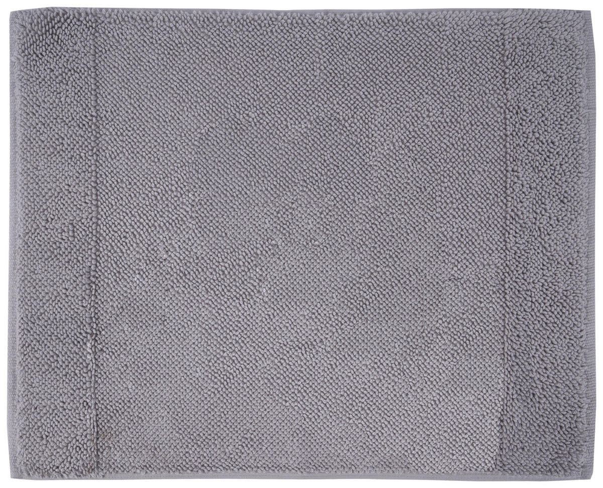 BADEMATTE Silberfarben 50/60 cm  - Silberfarben, KONVENTIONELL, Textil (50/60cm) - Bio:Vio